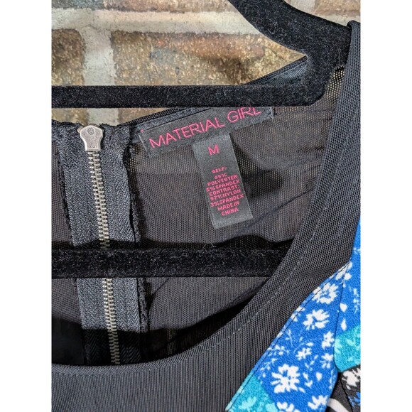 Material Girl Vibrant Geometric Chain Print  Sleeveless Fit & Flare Dress Med - Picture 2 of 4